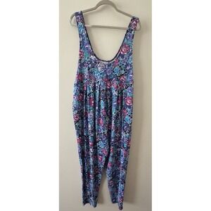 Vintage Dividends Maternity Romper Women's Size 14 Floral 80s 90s